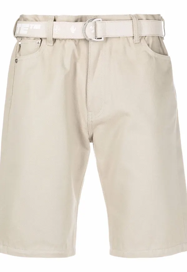Off-White bermudashorts med bälte - Neutral