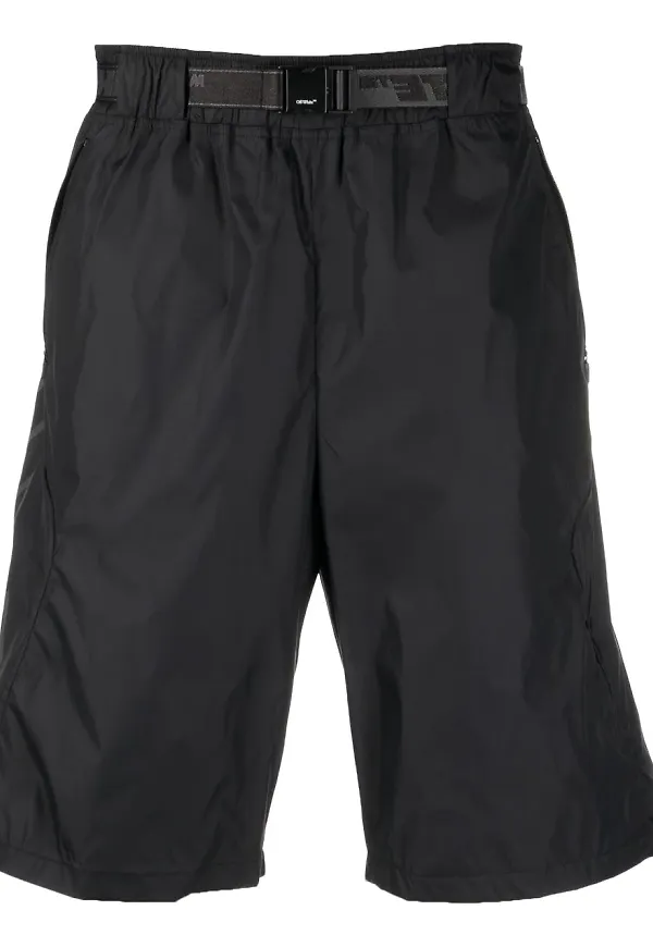 Off-White bermudashorts med spänne - Svart