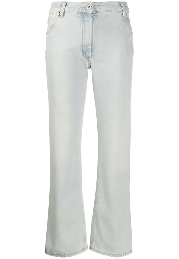 Off-White beskurna jeans - Blå