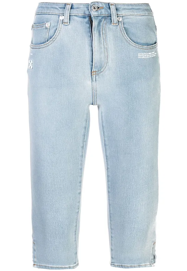 Off-White beskurna skinny-jeans - Blå