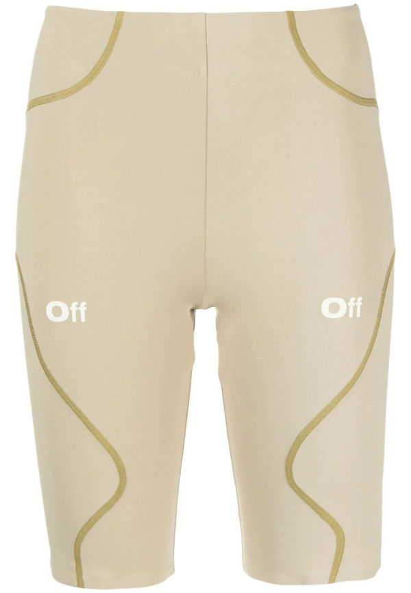 Off-White bikershorts med logotyp - Grön