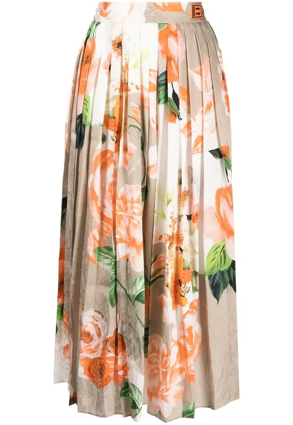 Off-White blommig culottes - Orange
