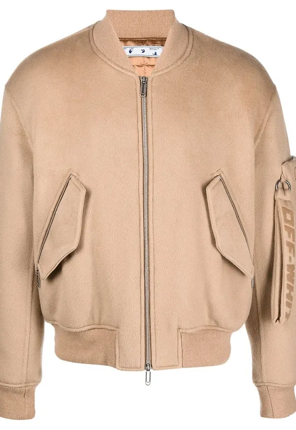 Off-White bomberjacka med citat - Neutral
