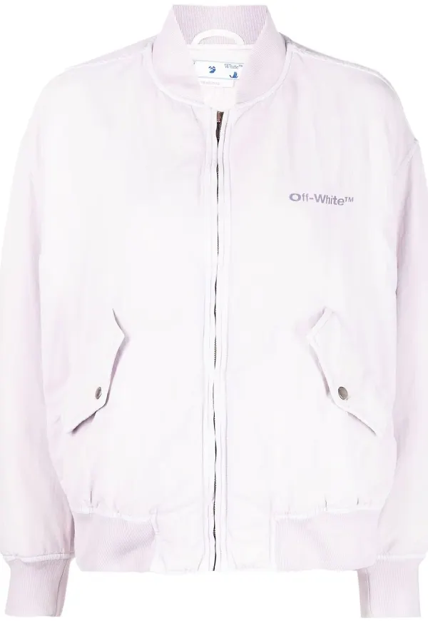 Off-White bomberjacka med dragkedja - Rosa