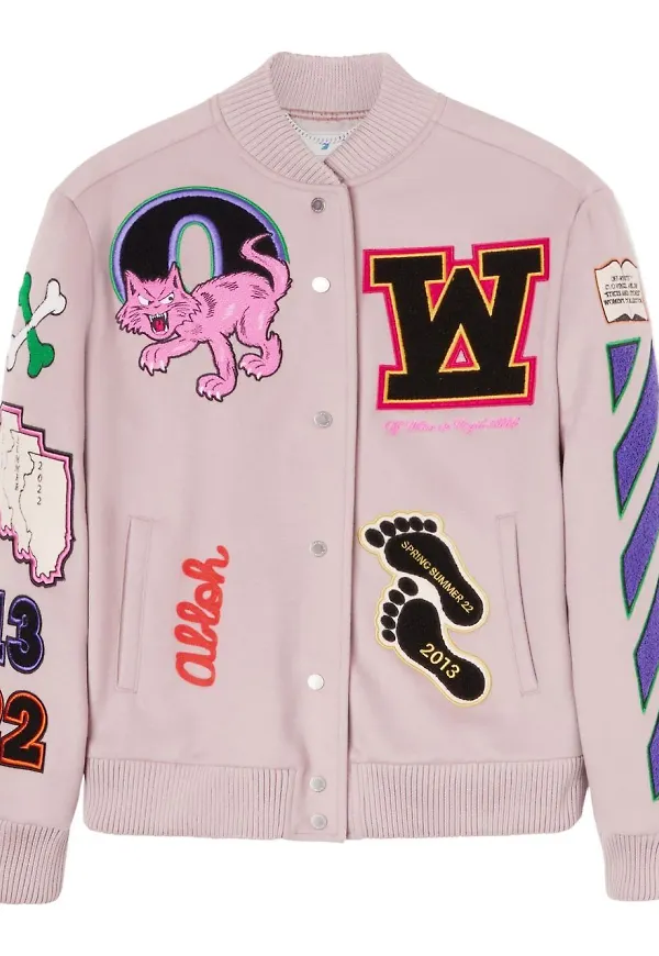 Off-White bomberjacka med märken - Neutral