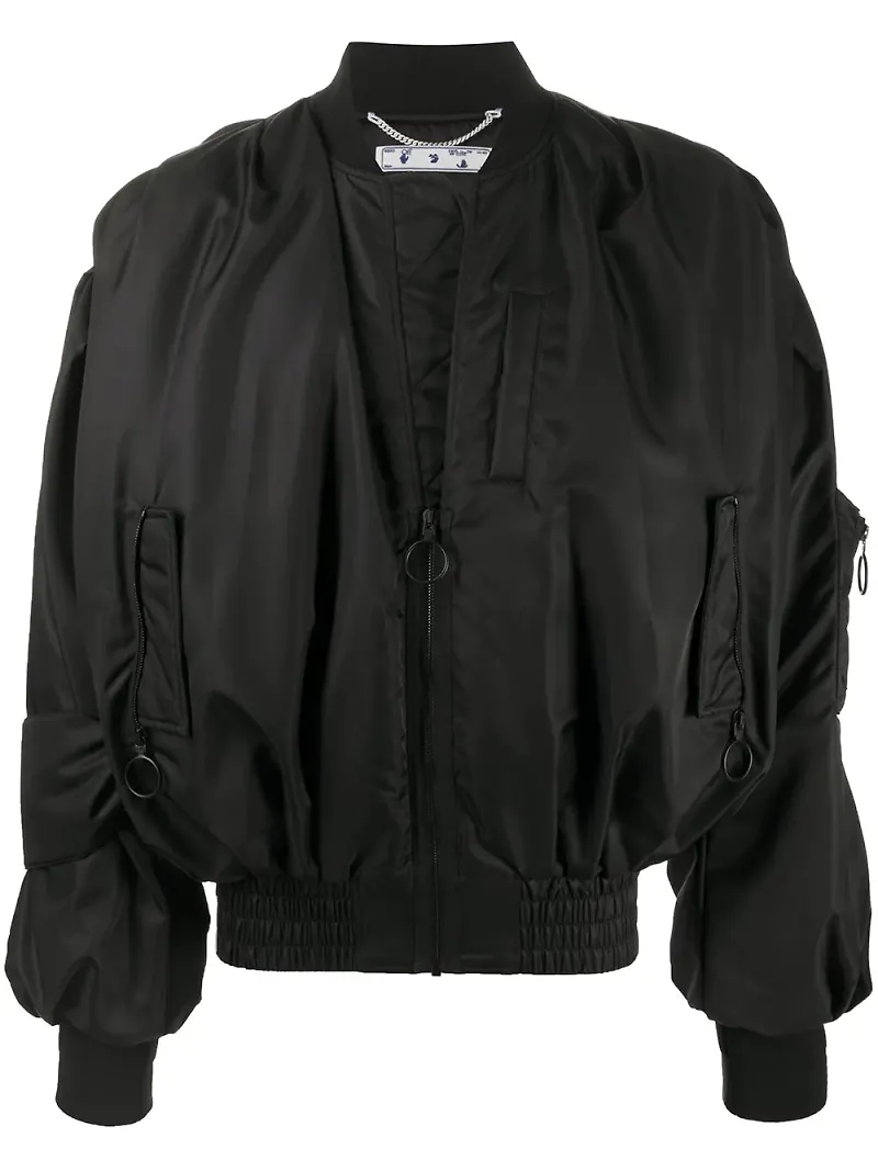 Off-White bomberjacka med Pascal-tryck - Svart