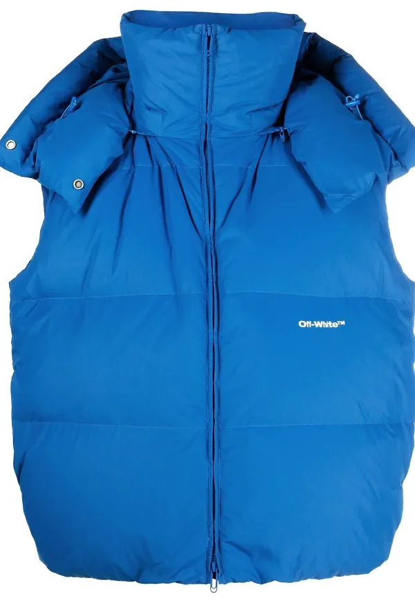 Off-White Bounce dunjacka med huva - Blå