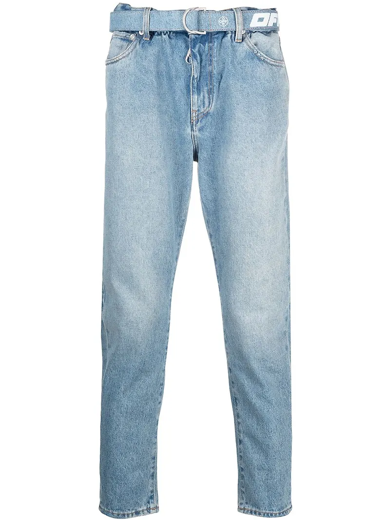 Off-White byxor med låg gren - Blå