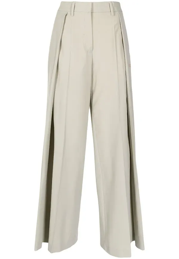 Off-White byxor med panel - Neutral
