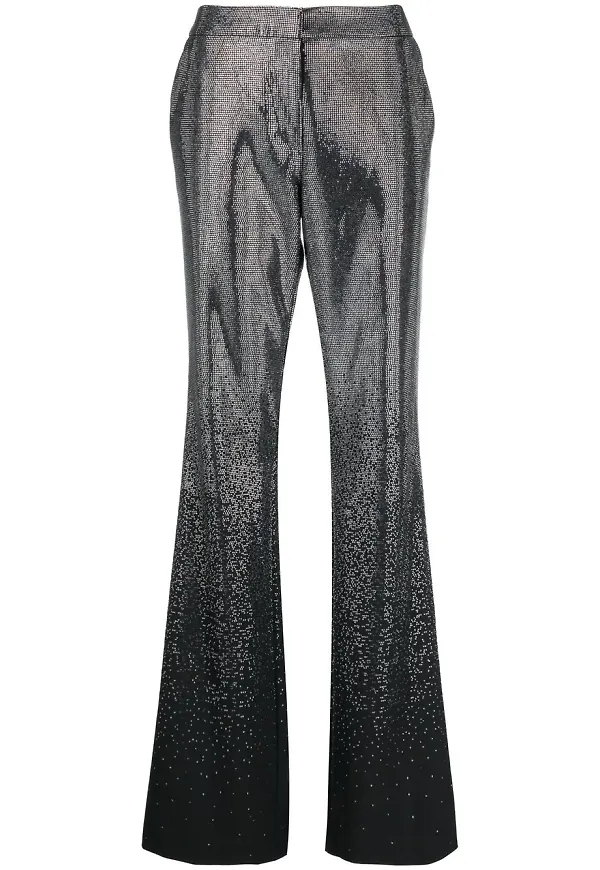 Off-White byxor med strass - Svart