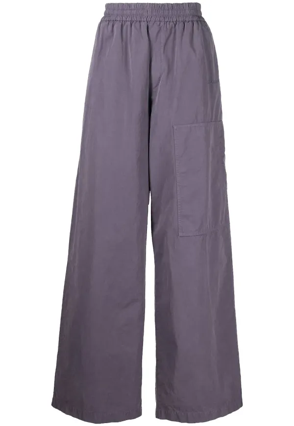 Off-White byxor med vida ben - Lila