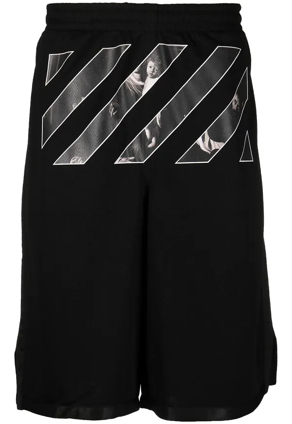 Off-White Caravaggio Diag träningsshorts - Svart