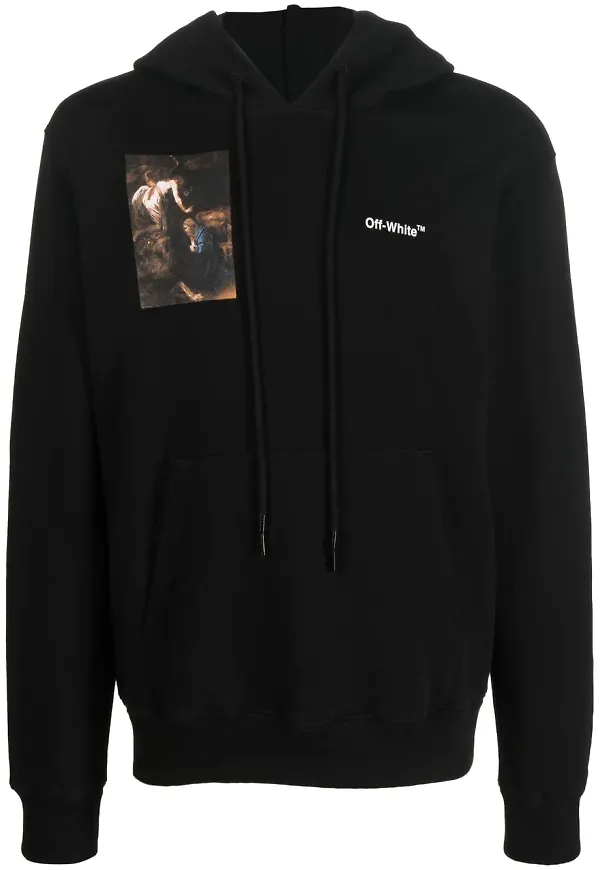 Off-White Caravaggio hoodie med dragsko - Svart