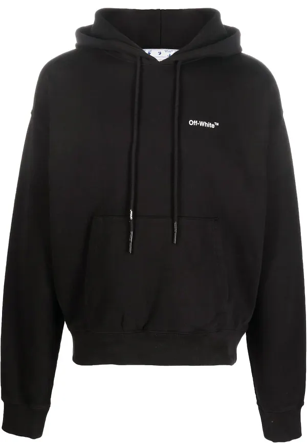 Off-White Caravaggio hoodie med tryck - Svart