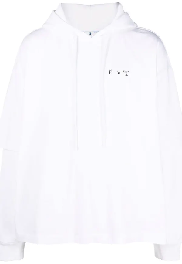 Off-White Caravaggio Paint skiktad hoodie - Vit