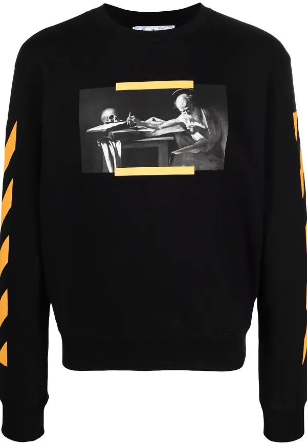 Off-White Caravaggio sweatshirt med tryck - Svart