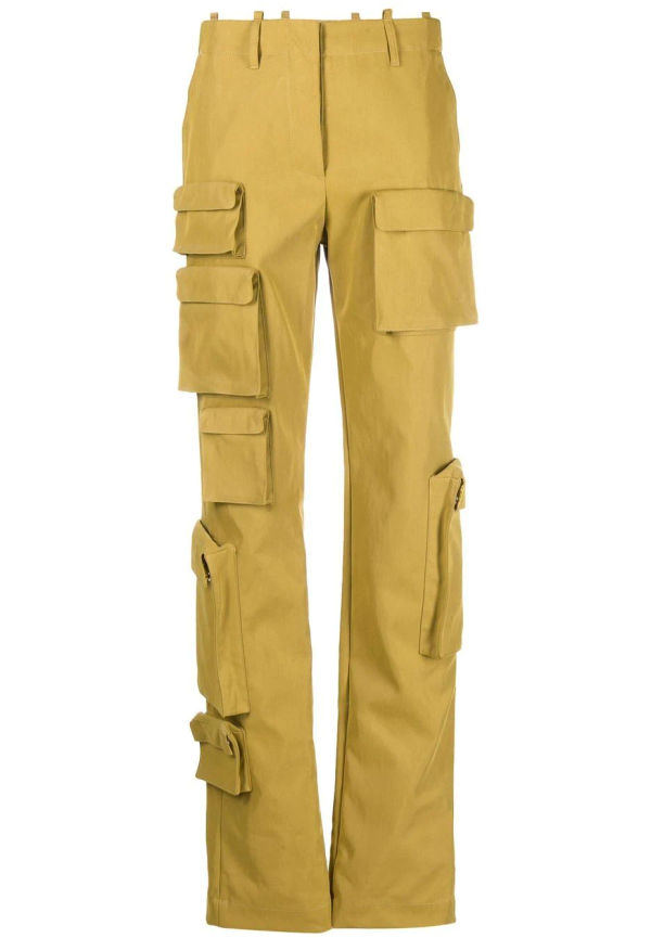 Off-White cargobyxor med fickor - Grön
