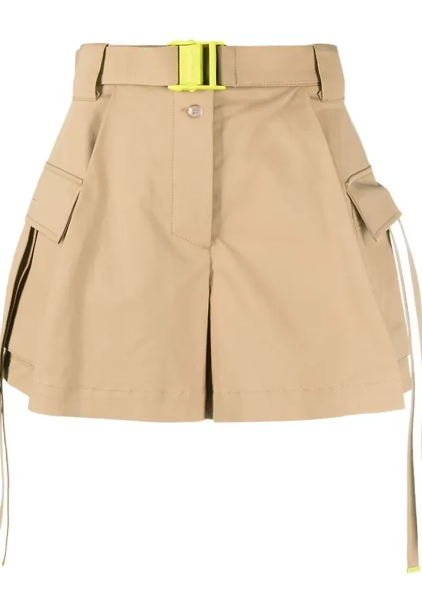 Off-White cargoshorts i gabardin - Brun