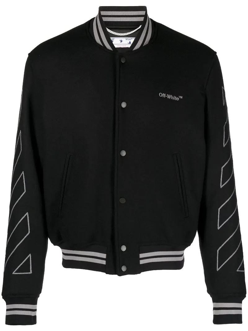 Off-White collegejacka med broderad logotyp - Svart