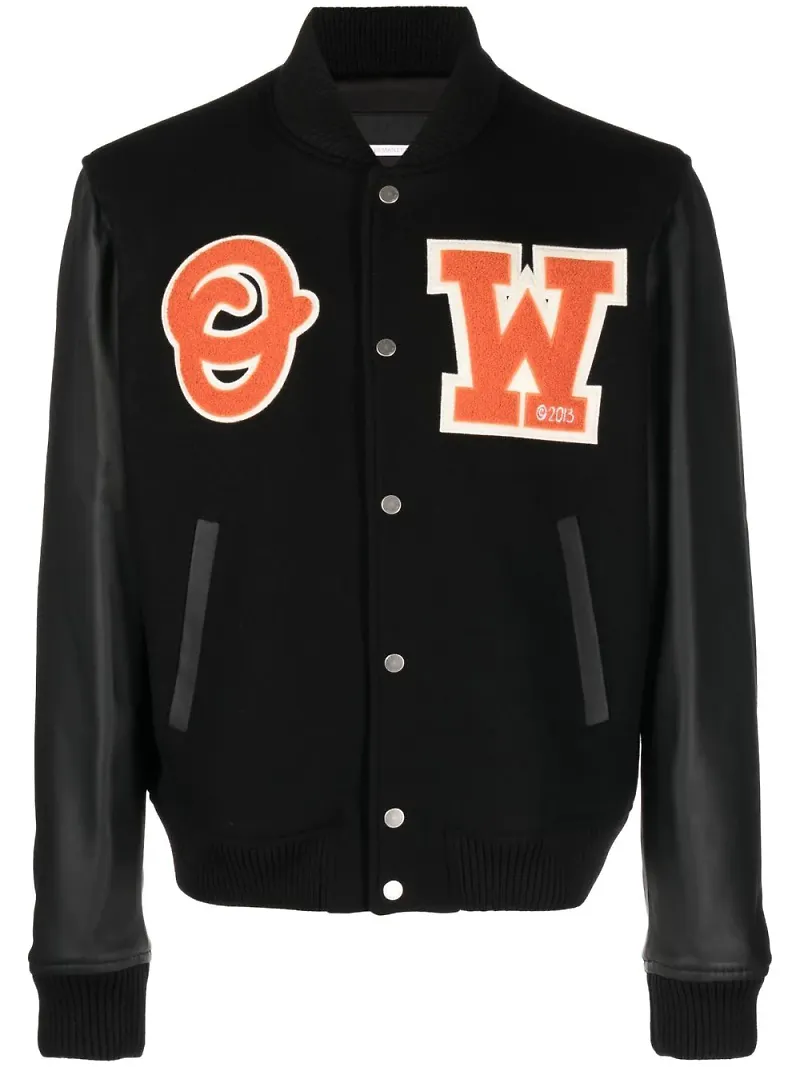 Off-White collegejacka med lappdesign - Svart