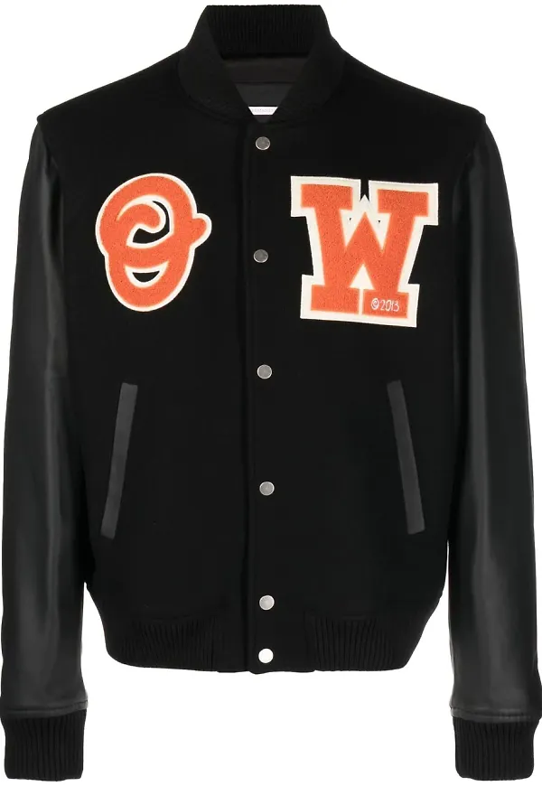 Off-White collegejacka med lappdesign - Svart