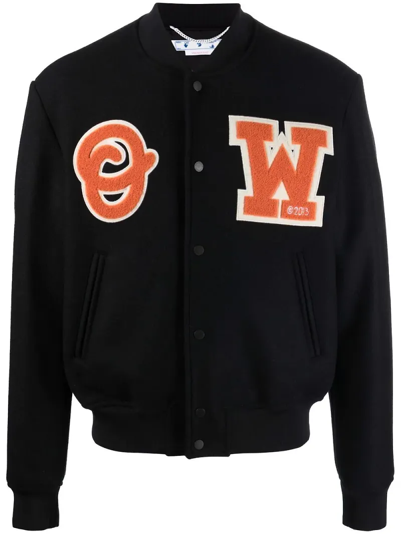 Off-White collegejacka med logotypmärke - Svart