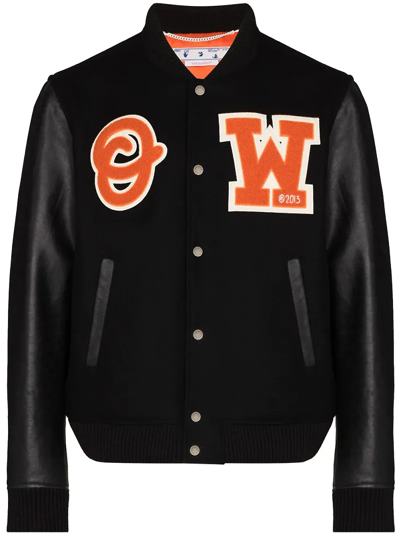 Off-White collegejacka med logotypmärke - Svart
