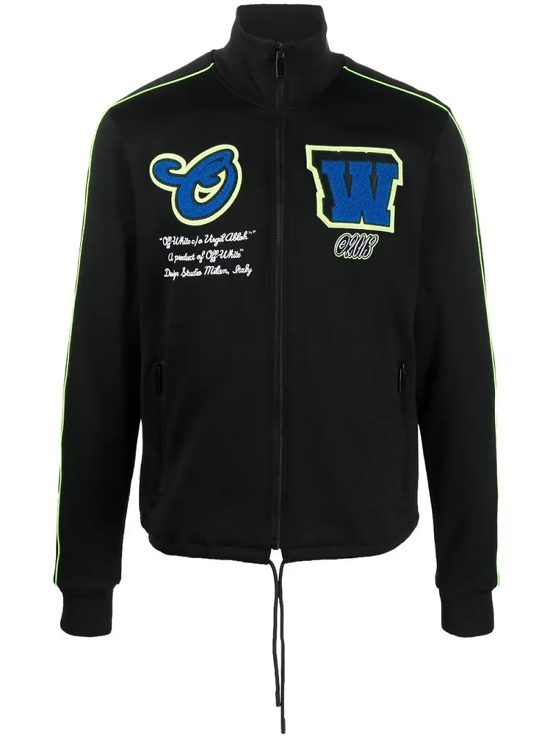 Off-White collegejacka med logotypmärke - Svart