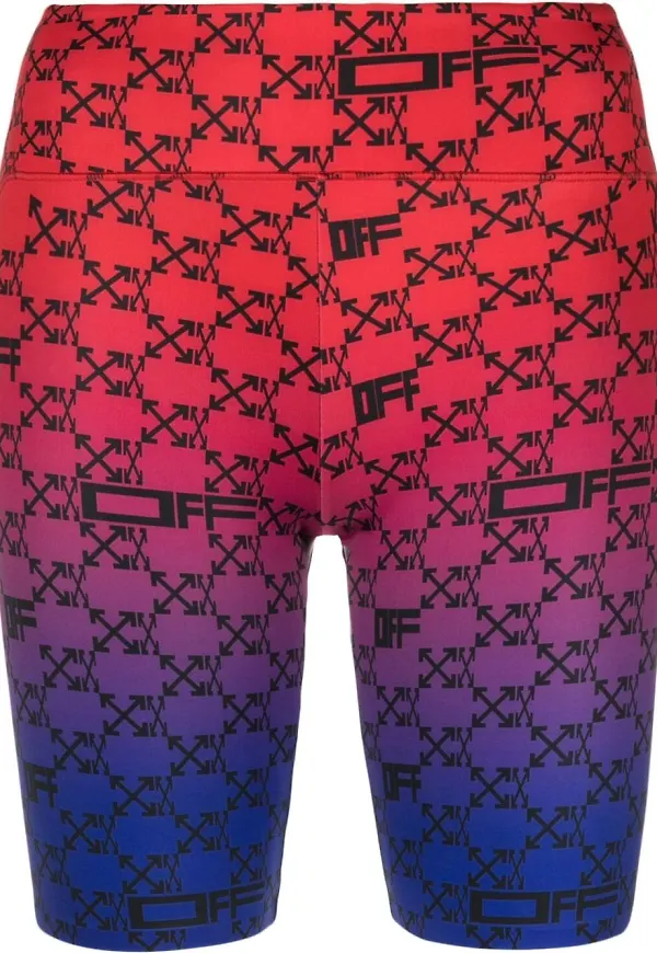 Off-White cykelbyxor med monogram - Röd