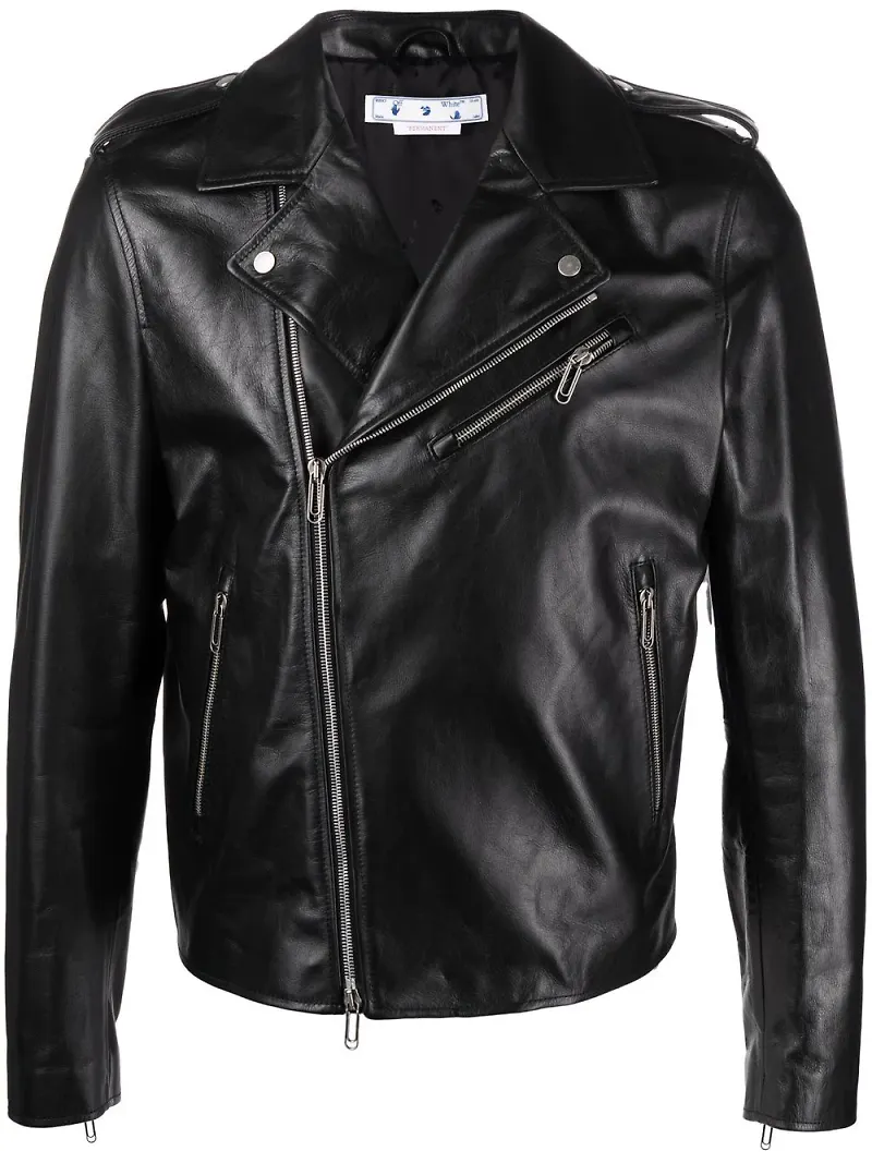 Off-White Diag bikerjacka - Svart