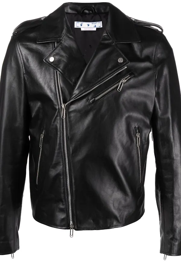 Off-White Diag bikerjacka - Svart