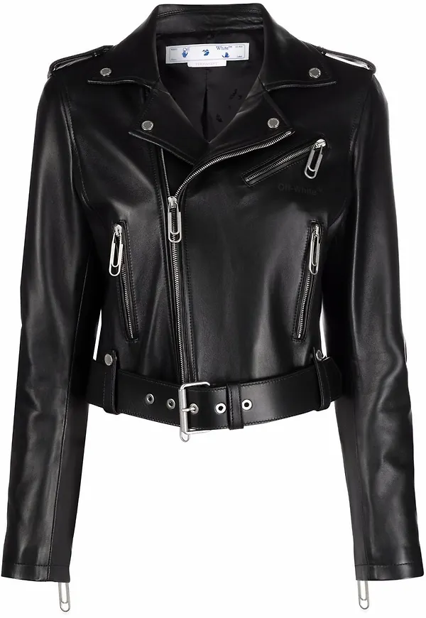 Off-White Diag bikerjacka - Svart
