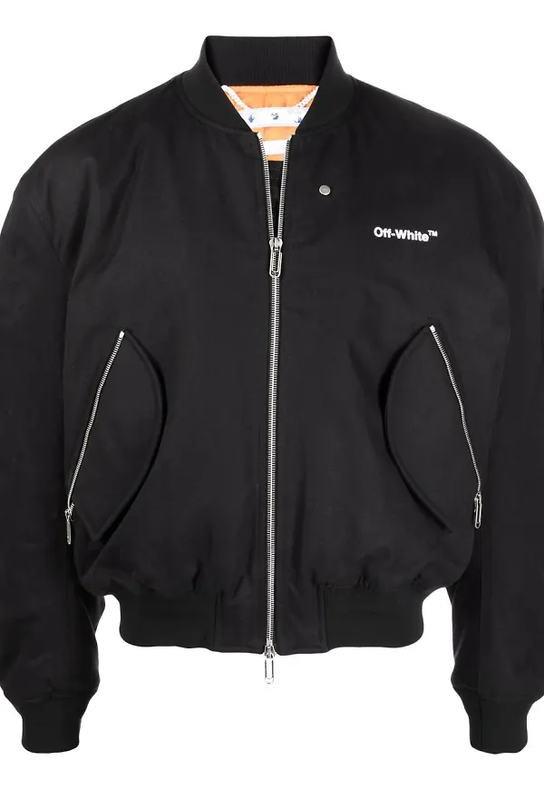 Off-White Diag bomberjacka med tryck - Svart