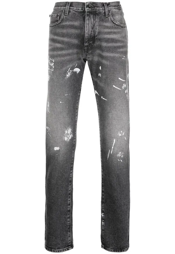 Off-White Diag jeans med slitning - Grå