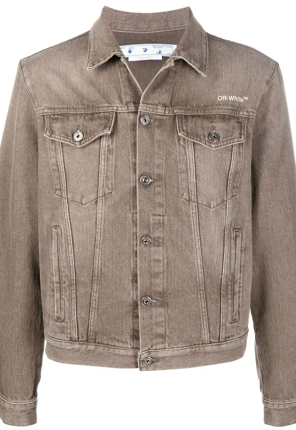Off-White Diag jeansjacka - Brun