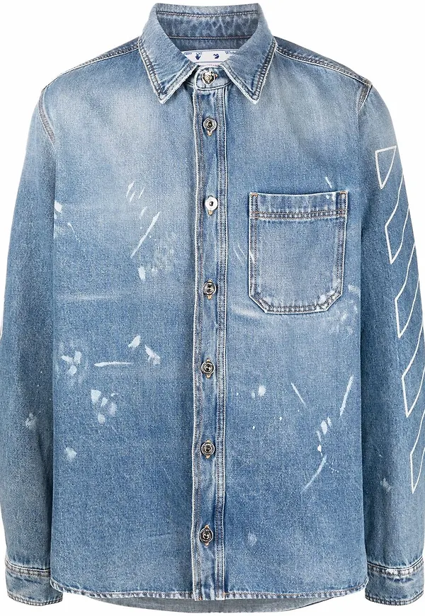 Off-White Diag jeansskjorta - Blå