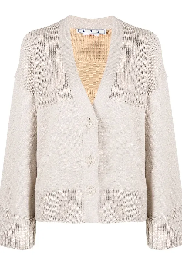 Off-White Diag kofta med färgblock - Neutral