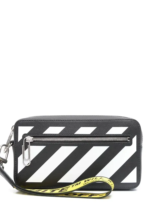Off-White Diag kuvertväska med dragkedja - Svart