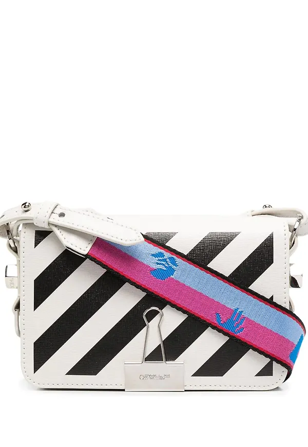 Off-White Diag miniväska med viklock - Vit