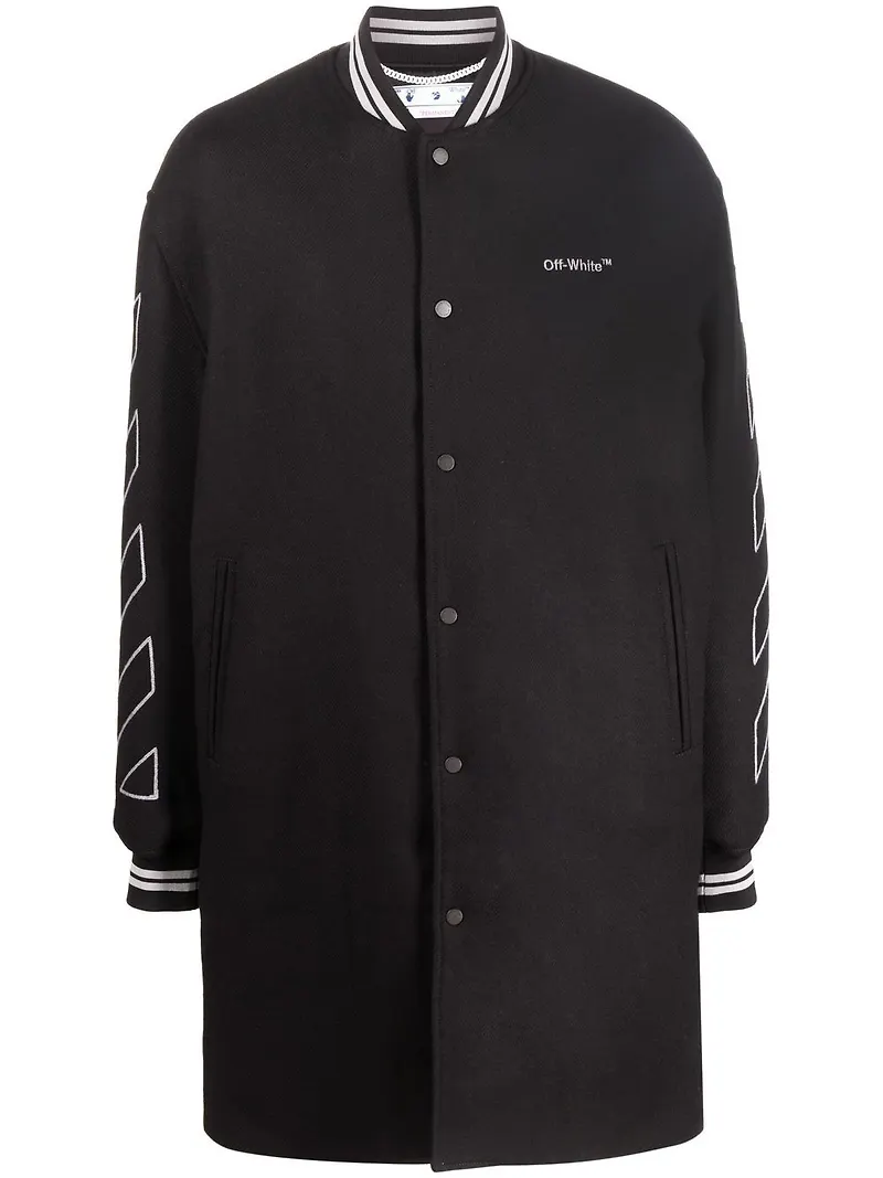 Off-White Diag randig bomberjacka - Svart