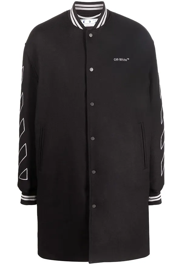 Off-White Diag randig bomberjacka - Svart