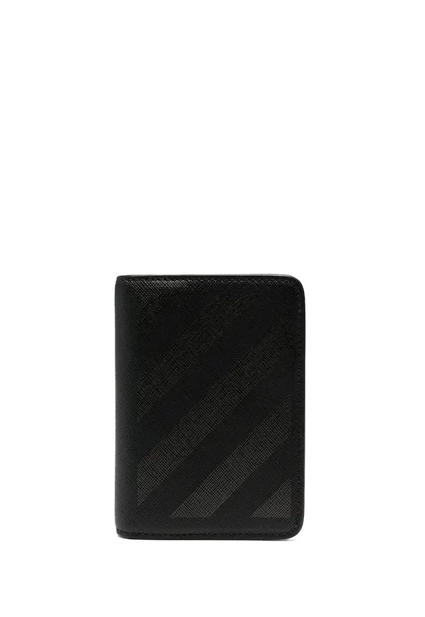 Off-White Diag randig dubbelvikt plånbok - Svart