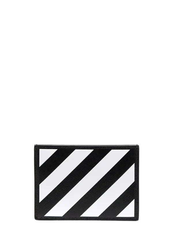 Off-White Diag randig korthållare - Svart