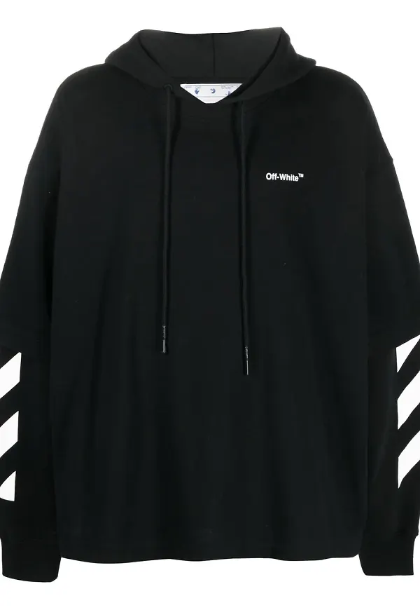 Off-White Diag skiktad hoodie - Svart