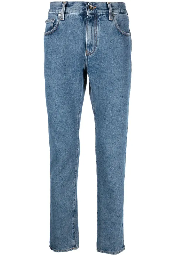 Off-White Diag skinny-jeans - Blå