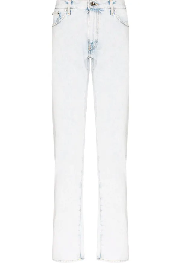 Off-White Diag slim fit-jeans - Blå
