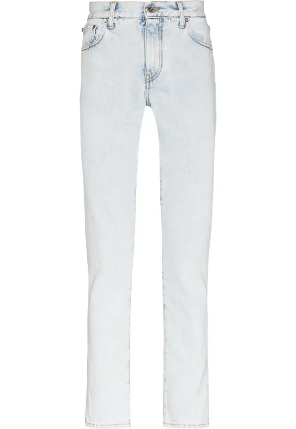 Off-White Diagonal skinny-jeans - Blå