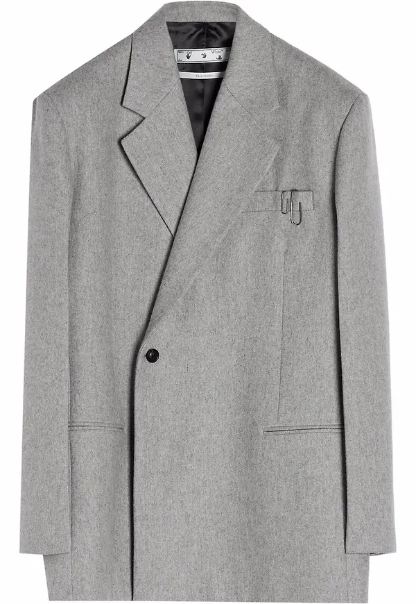 Off-White dubbelknäppt blazer - Grå
