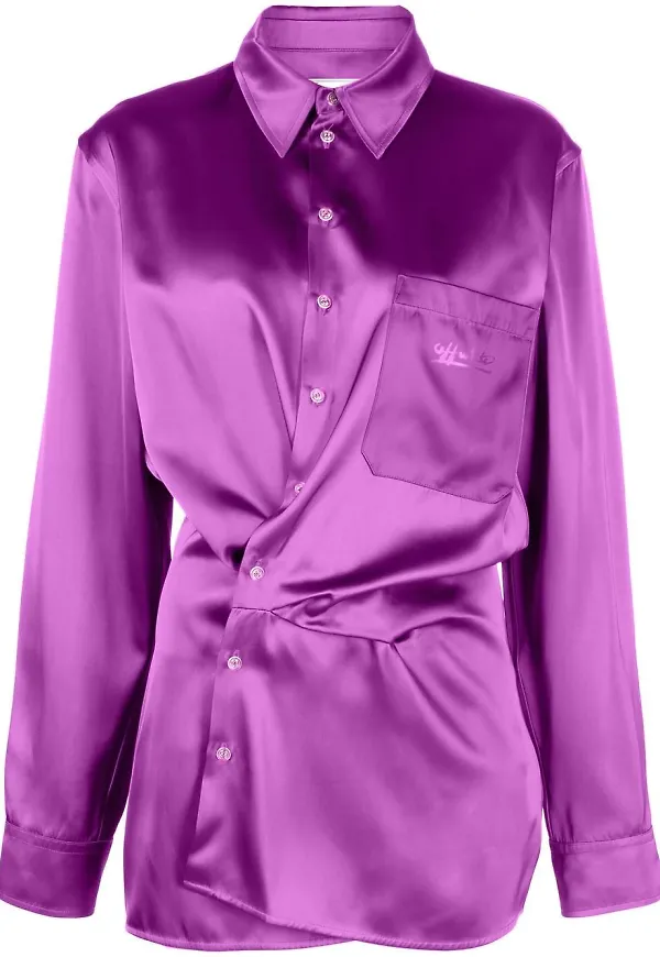 Off-White Duchesse miniklänning med vriden front - Rosa