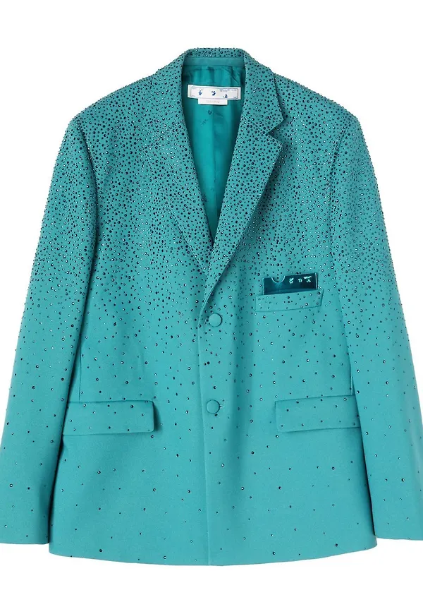 Off-White enkelknäppt blazer - Blå